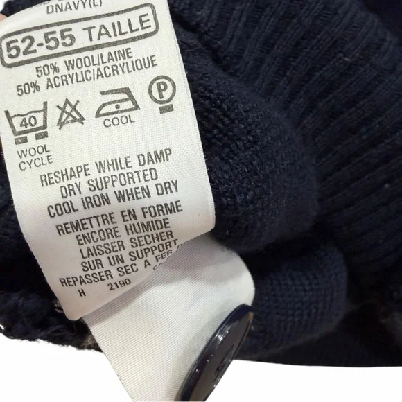 VTG St. Michael Sea & Breeze Italy Wool Blend Cardigan Sweater Navy Blue L - Picture 6 of 12